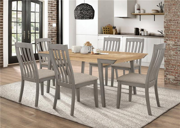 Nogales 7-piece Rectangle Dining Set Acacia and Coastal Grey - 109811-S7