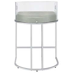 Thermosolis Acrylic Back Counter Height Stools Grey and Chrome (Set of 2) - 183405