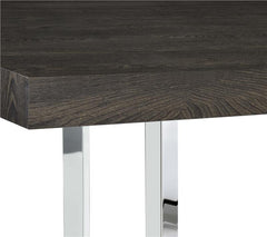 Benson Rectangular Trestle Base Dining Table Dark Oak and Chrome - 107121