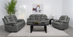 Nova Upholstered Padded Arm Glider Recliner Dark Grey - 602533