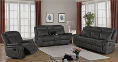 Lawrence Upholstered Padded Arm Glider Recliner Charcoal - 603506