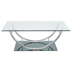 Danville Rectangular U-Shaped Glass Top Coffee Table Chrome - 704988