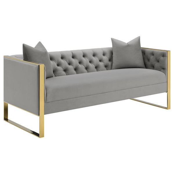 Eastbrook Velvet Upholstered Tufted Sofa Grey - 509111