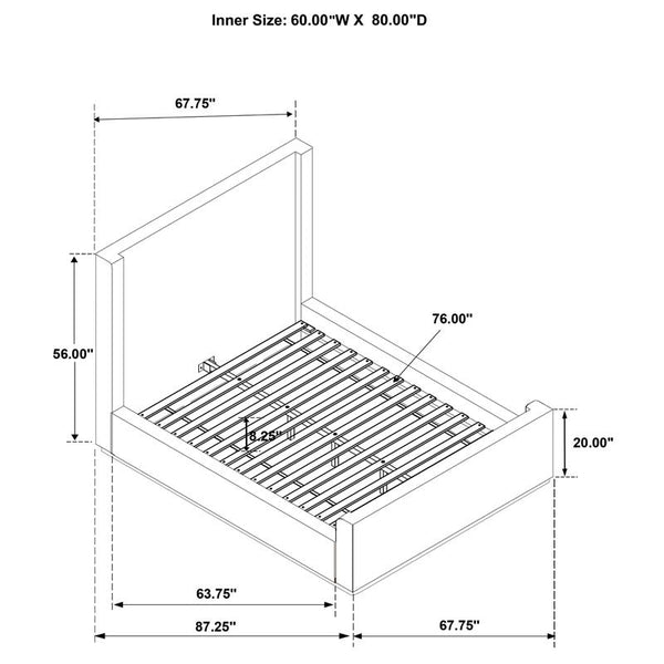 Nala Upholstered Queen Sleigh Bed Cream - 302046Q