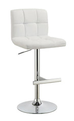 Lenny Adjustable Bar Stools Chrome and White (Set of 2) - 120356