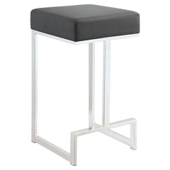 Gervase Square Counter Height Stool Grey and Chrome - 105252
