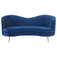 Sophia Upholstered Channel Tufted Loveseat Blue - 506862