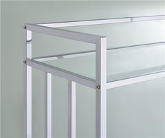 Cara Rectangular Glass Bar Cart Chrome - 181382