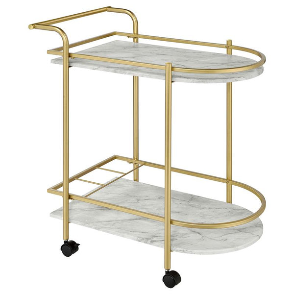 Desiree 2-tier Bar Cart with Casters Gold - 181377