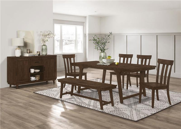 Reynolds Rectangular Dining Table Brown Oak - 107591