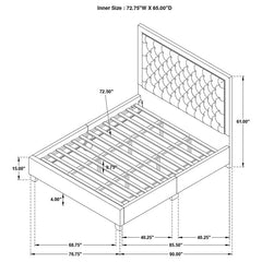 Hailey Upholstered California King Panel Bed Black - 315925KW