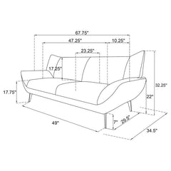 Acton 2-piece Upholstered Flared Arm Sofa Set Teal Blue - 511161-S2