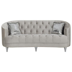 Avonlea Upholstered Sloped Arm Sofa Grey Velvet - 508461