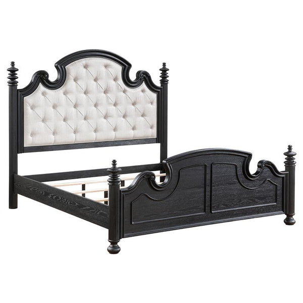 Celina Wood Eastern King Poster Bed Black - 224761KE