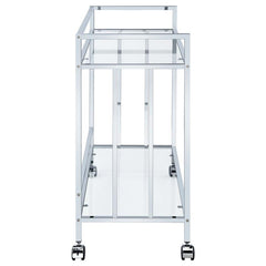 Cara Rectangular Glass Bar Cart Chrome - 181382