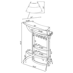 Dallas 2-shelf Home Bar Smoked and Black Glass - 182135
