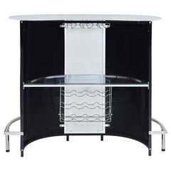 Lacewing 1-shelf Bar Unit Glossy Black and White - 100654