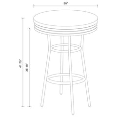 Retro Round 30-inch 1950's Bistro Pub Height Bar Table White - 2300