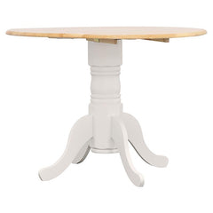 Allison 5-piece Round Drop Leaf Dining Table Set White - 4241-S5