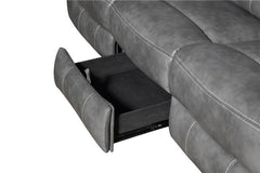 Conrad 2-piece Upholstered Padded Arm Motion Sofa Set Grey - 650354-S2