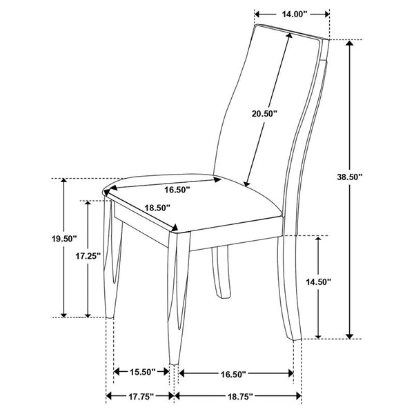 Wes 5-piece Rectangular Dining Set Grey and Dark Walnut - 115271-S5