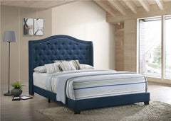 Sonoma Upholstered Eastern King Wingback Bed Blue - 310071KE
