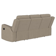Brentwood 3-piece Upholstered Reclining Sofa Set Taupe - 610281-S3