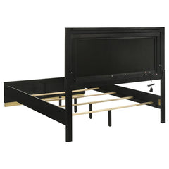 Caraway Wood California King LED Panel Bed Black - 224781KW