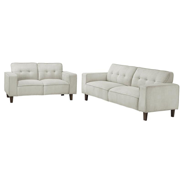 Deerhurst 2-piece Upholstered Track Arm Sofa Set Beige - 509647-S2