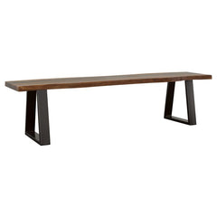 Ditman Live Edge Dining Bench Grey Sheesham and Black - 110183