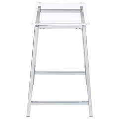 Jovani Acrylic Backless Counter Height Bar Stools Clear and Chrome (Set of 2) - 182358