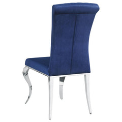 Betty Upholstered Side Chairs Ink Blue and Chrome (Set of 4) - 105077