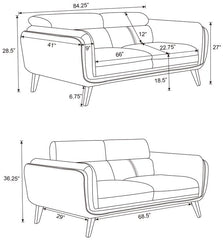 Shania Upholstered Low Back Sofa Black - 509921
