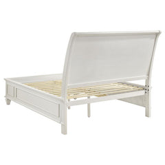 Sandy Beach Wood Eastern King Storage Panel Bed Cream White - 201309KE