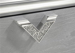 Veronica Wood Queen LED Storage Panel Bed Light Silver - 224721Q