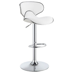 Edenton Upholstered Adjustable Height Bar Stools White and Chrome (Set of 2) - 120389