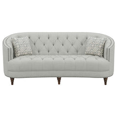 Avonlea 2-piece Upholstered Sloped Arm Sofa Set Grey Fabric - 505641-S2