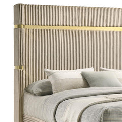 Lucia Upholstered Eastern King Wingback Bed Beige - 224731KE