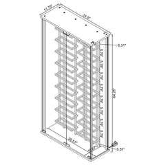 Montara Tempered Glass Wine Storage Display Curio Cabinet with LED Lighting Chrome - 182037