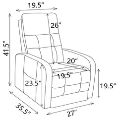 Howie Upholstered Power Lift Massage Chair Charcoal - 609403P