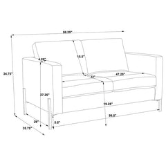 Tilly Upholstered Track Arm Loveseat Oatmeal - 509902
