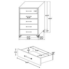 Lucia 5-drawer Bedroom Chest White - 224735