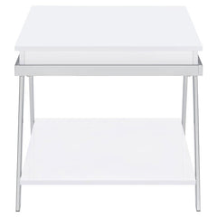 Marcia Rectangular Side End Table White High Gloss - 708157