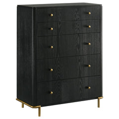 Arini 5-piece Queen Bedroom Set Black and Natural - 224330Q-S5