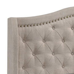 Sonoma Upholstered Eastern King Wingback Bed Beige - 310073KE