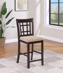 Lavon Lattice Back Counter Stools Tan and Espresso (Set of 2) - 105279