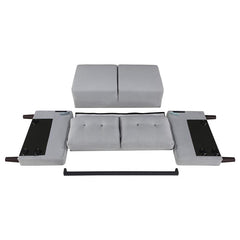 Bowen 2-piece Upholstered Track Arm Tufted Sofa Set Grey - 506781-S2