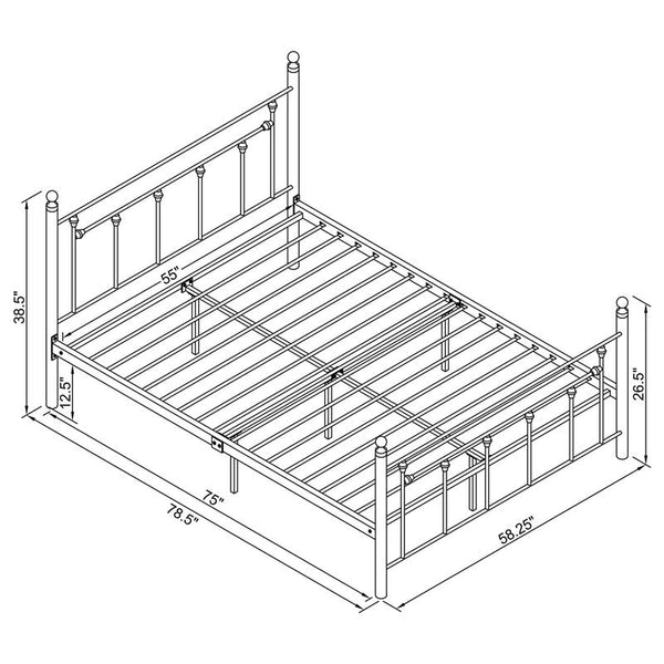 Canon Metal Full Open Frame Bed White - 422736F