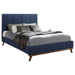 Charity Upholstered Queen Panel Bed Blue - 300626Q