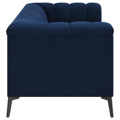 Chalet Upholstered Tuxedo Arm Tufted Loveseat Blue - 509212
